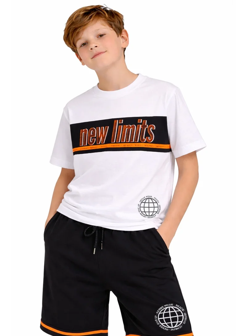 victor and jane Boys New Limits Oversized T-Shirt & Black Shorts Set